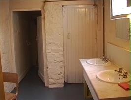 The primitive washroom in our annexe at Elmscott youth hostel